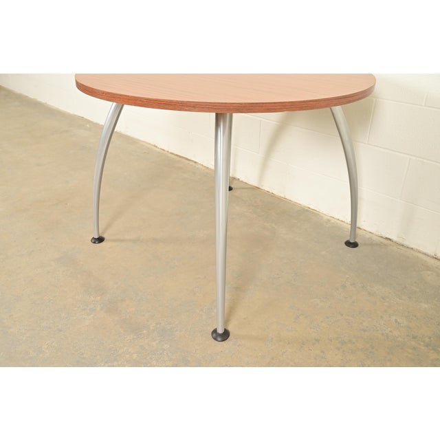 Metal Herman Miller Style Modern Spider Leg Round Dining Table or Game Table For Sale - Image 7 of 8