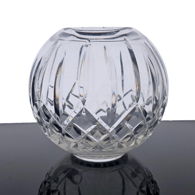 Waterford Waterford Lismore Lead Hand Cut Crystal Rose Bowl Vase 6.5" For Sale - Image 4 of 11
