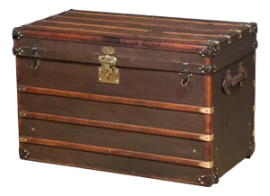 French Leather and Brass Bound Steamer Trunk - À La Malle Édison, Paris