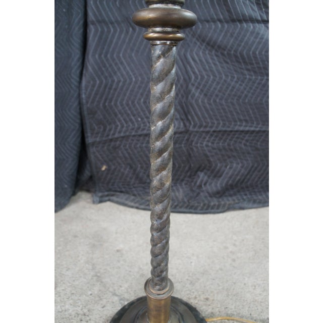 Late 20th Century Visual Comfort Spanish Revival Cast Iron Barley Twist Candelabra Floor Lamp For Sale - Image 11 of 13