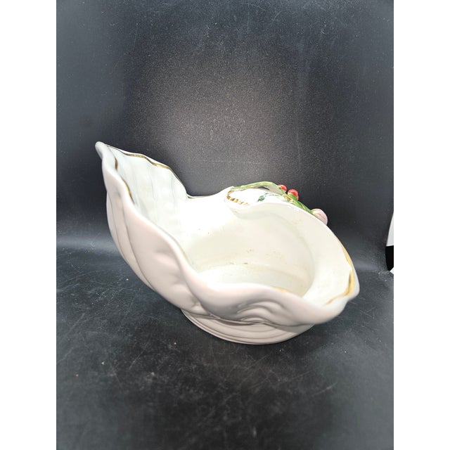 Vintage Holiday-Themed Seashell-Shaped Italy Dish For Sale - Image 4 of 5