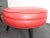 Red Mid-Century Modern Rount Swivel Red Vinyl Ottoman For Sale - Image 8 of 11
