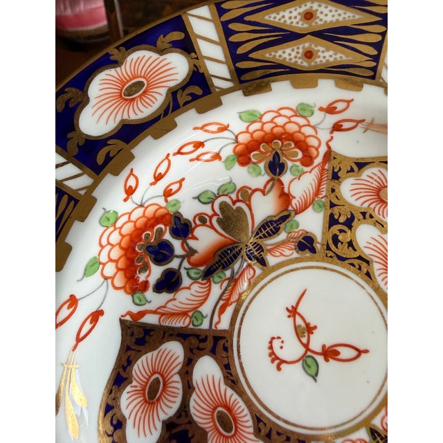 A Super Fine Set of 6 Royal Crown Derby Imari Pattern Dessert Plates by Stevenson & Hancock, Circa 1860's For Sale - Image 11 of 17