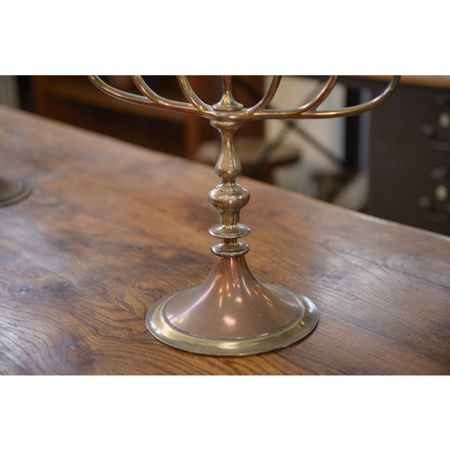 1950s Vintage Brass and Copper Candleholders, 1950s, Set of 2 For Sale - Image 5 of 12
