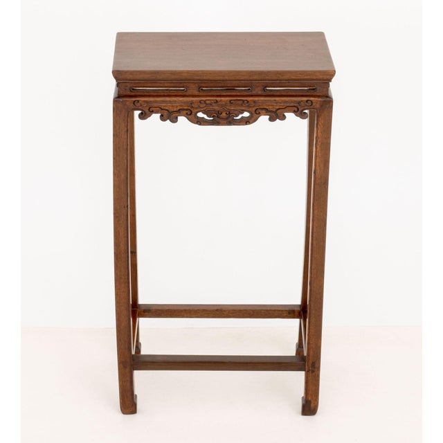 Chinese Hardwood Console Table, the pierced apron with ruyi motif carvings. 32.75" H x 17.75" W x 10" D. Provenance: From...