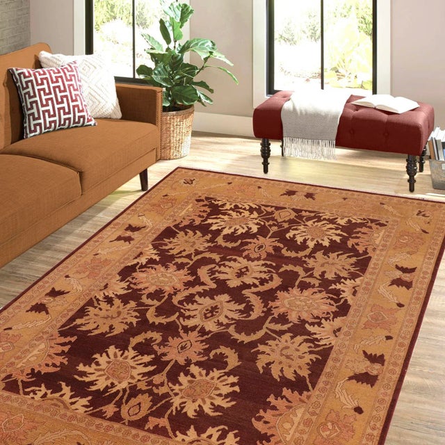 Designed with mesmerizing intricacy and gorgeous color palette, this hand-knotted masterpiece is an semi-Vintage...