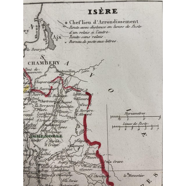 Map of the Department of Isère after Charles V. Monin, 1840s For Sale - Image 3 of 16