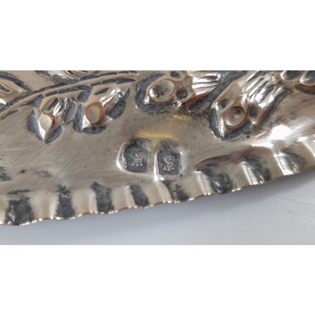 19th Century Spanish Silver Repousse Tray With Floral Design, Madrid Hallmarks For Sale In New York - Image 6 of 12