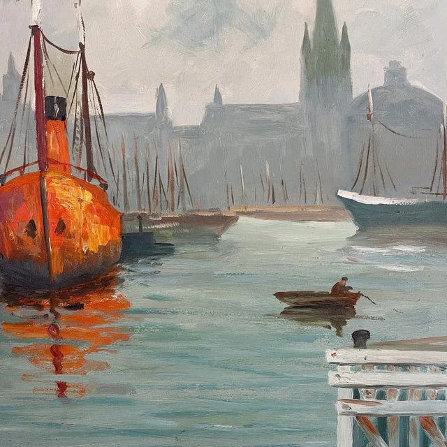 Framed Mid-Century Modernist Oil Painting by Clebant For Sale - Image 11 of 13