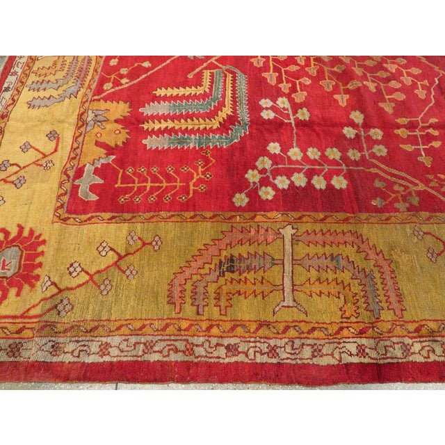 Raspberry Red Galerie Shabab Collection Early 20th Century Turkish Oushak Rug For Sale - Image 8 of 10