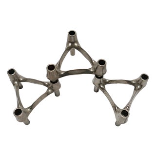 Modular Metal Candlesticks from Stoff Nagel, 1970s, Set of 3 For Sale