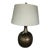 John Richard Table Lamp. Gold and Brown Mosaic Glass Lamp With Beige Silk Shade With Gold Leaf Lining For Sale