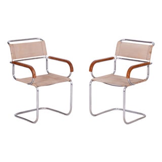 Bauhaus Chairs by Anton Lorenz for Mücke-Melder, 1930s, Set of 2 For Sale