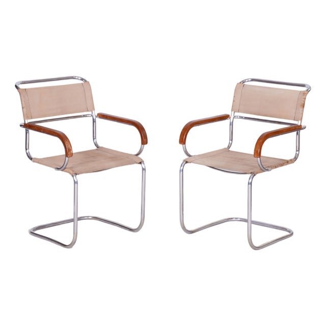 Bauhaus Chairs by Anton Lorenz for Mücke-Melder, 1930s, Set of 2 For Sale