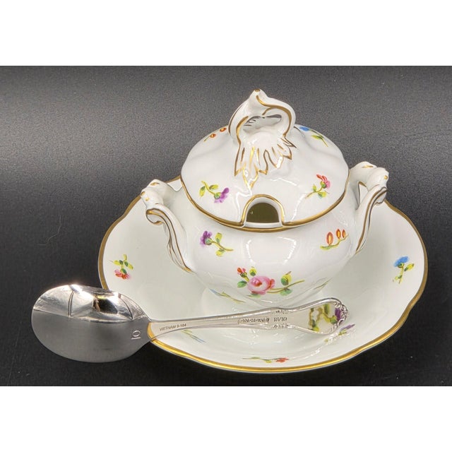 Vista Alegra Porcelain Petite Sugar Bowl With Oneida Sugar Spoon For Sale - Image 12 of 18