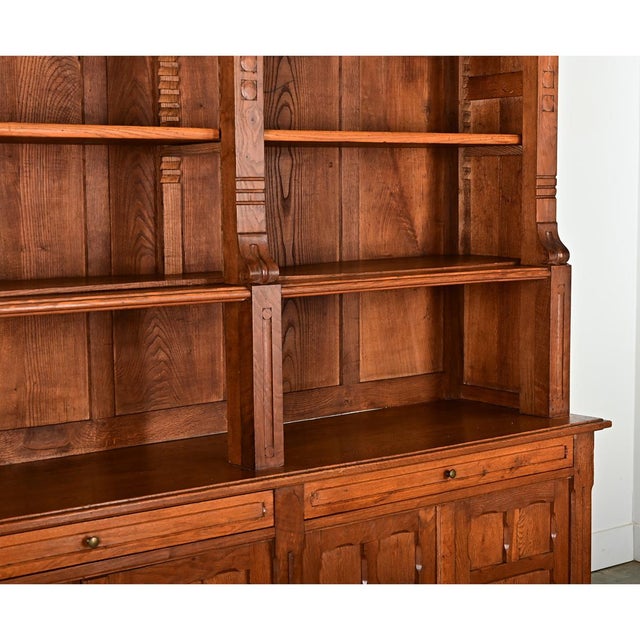 Brown French Mid-Century Oak Bookcase For Sale - Image 8 of 14