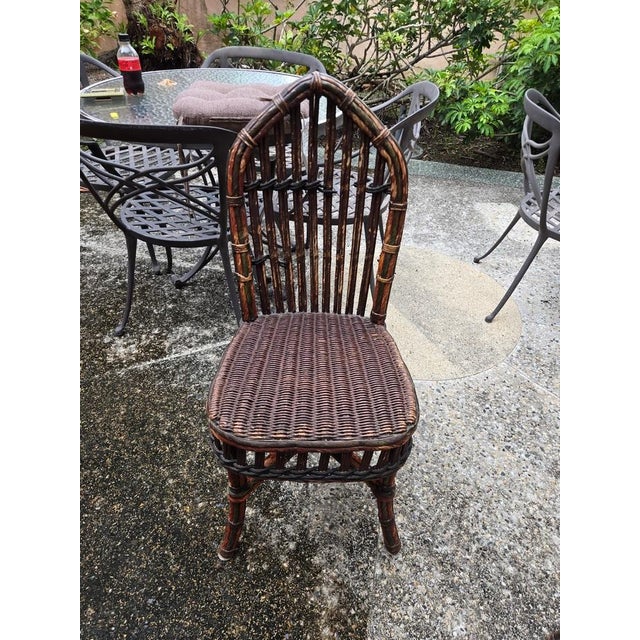 Wood Early 20th Century Rare Signed Karpen Furniture Arts & Crafts Woven Reed Desk & Chair For Sale - Image 7 of 14