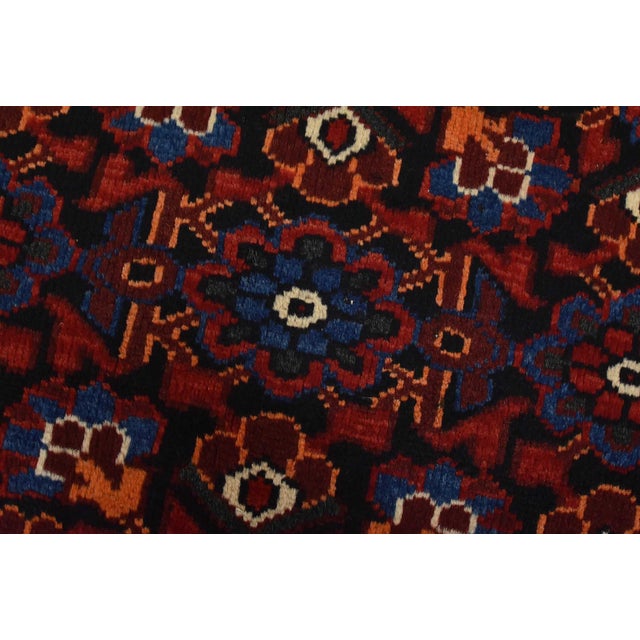 Luri Rug 4’1” X 7’9” Blue Wool Vintage Tribal Hand-Knotted Oriental Carpet For Sale - Image 4 of 13