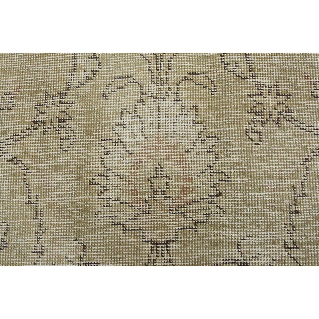 Tabriz Rug 8’1” X 10’8” Beige Wool Vintage Distressed Hand-Knotted Carpet For Sale - Image 10 of 15