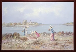 Girls at the Beach' Oil Painting