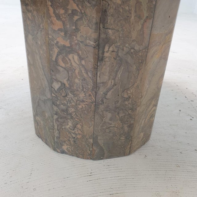 Italian Marble Round Coffee Table, 1980s For Sale - Image 11 of 14