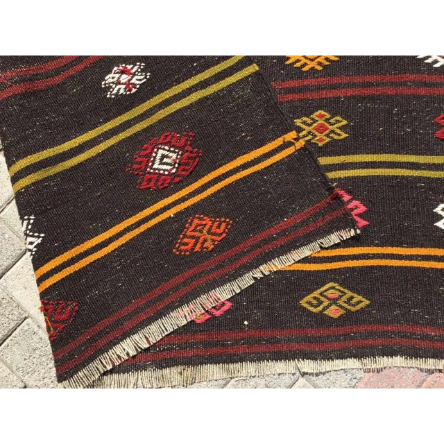 Vintage Striped Turkish Kilim Rug - 73" X 146" For Sale - Image 10 of 11