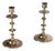 19th Century Minimalist French Brass Candleholders, Set of 2 For Sale