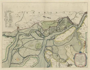 Original Map of the Military Situation After the Dutch Blockade of Antwerp, 1648
