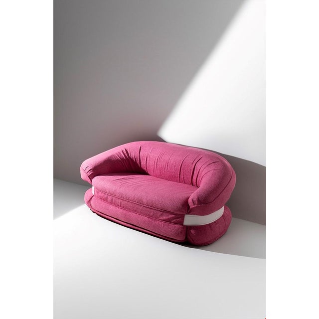 Italian Sofa in Pink Bouclé from Adriano Piazzesi, 1970s For Sale - Image 9 of 9