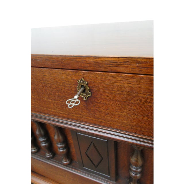 Early 1900s Walnut Small Secretary Writing Desk 5930 For Sale - Image 10 of 12