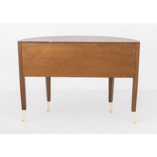 Wood French Art Deco Style Demilune Cabinet For Sale - Image 7 of 8