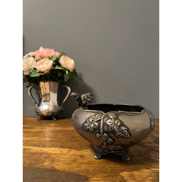 Antique Ornate Quadruple Plate Footed Bowl For Sale - Image 10 of 12