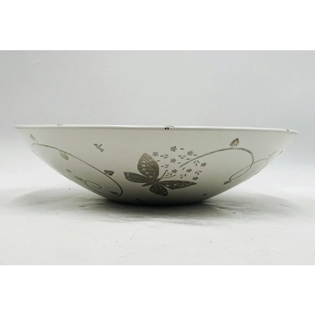 Emilia Castillo 1980s Emilia Castillo Large Porcelain & Pure Silver Butterfly Bowl, Taxco Mexico For Sale - Image 4 of 18