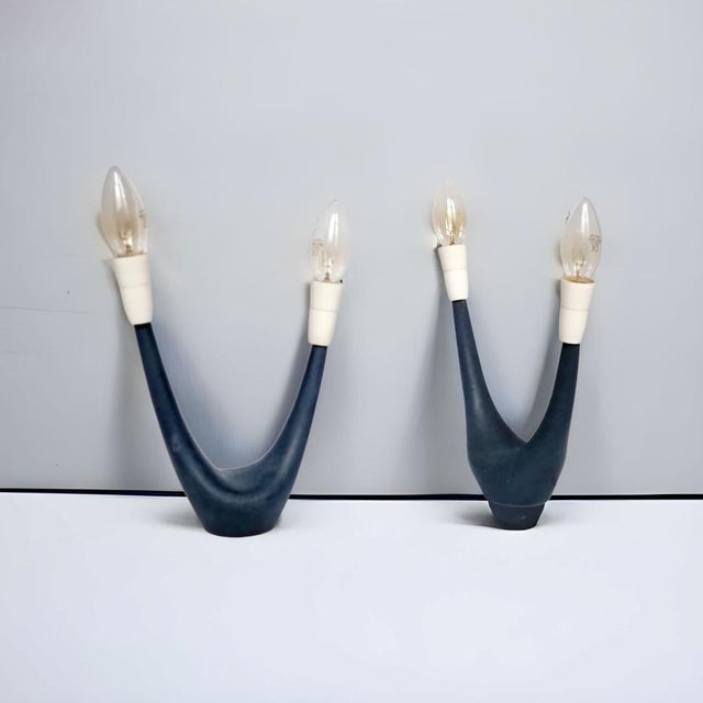 Mid-Century Atomic Era U-Shaped Table Lamps, 1950s, Set of 2 For Sale - Image 5 of 14