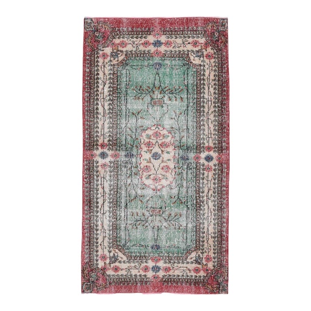 1970s Vintage Handmade Wool Cotton Area Rug For Sale