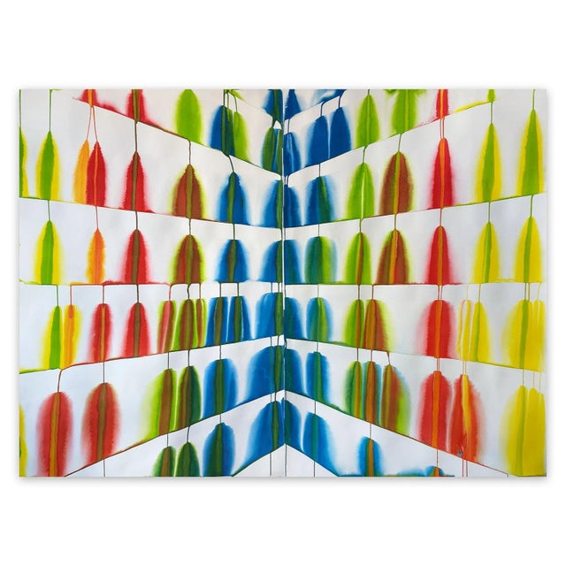 Contemporary Abstract Ink on Paper Mounted on Canvas Painting "Perspective 2022" Martín Reyna For Sale In New York - Image 6 of 6