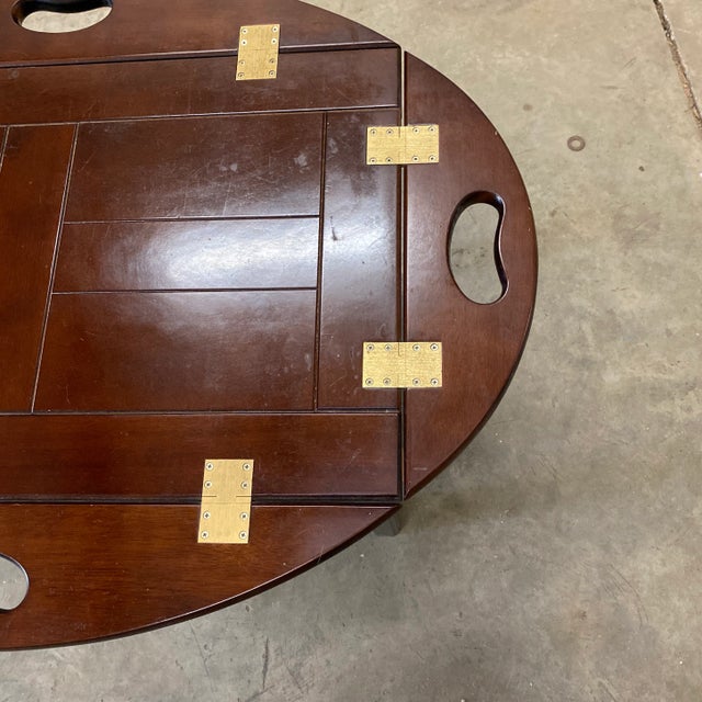 Beautiful wooden coffee table or side table with removable tray top. Perfect for any space and for the interior designer.