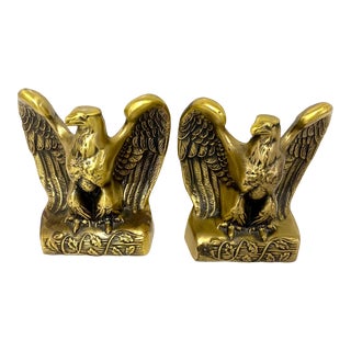 Vintage Brass Eagle Bookends - A Pair For Sale