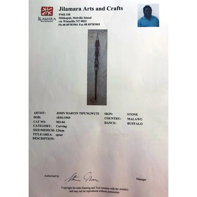 Wood Australian Aboriginal Carved and Painted Spear from Melville Island For Sale - Image 7 of 8