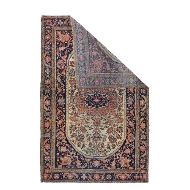 Traditional Antique Farahan Sarouk Rug 4'4'' x 6'7'' For Sale - Image 3 of 10