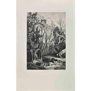 Tancrède Abraham, Un Sentier, Etching, 1870s For Sale