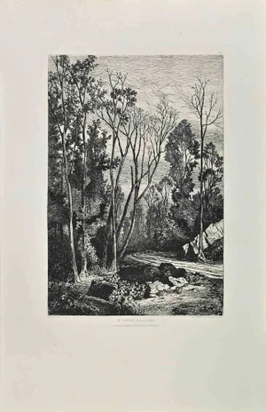 Tancrède Abraham, Un Sentier, Etching, 1870s