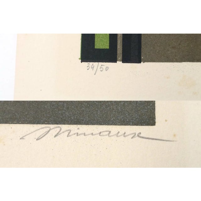 Abstract Minaux Original Lithograph 1978 Woman Sitting in a Chair Signed & Numbered For Sale - Image 3 of 5