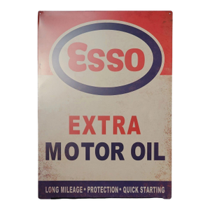 Vintage English Esso Motor Oil Dealer Advertising Sign