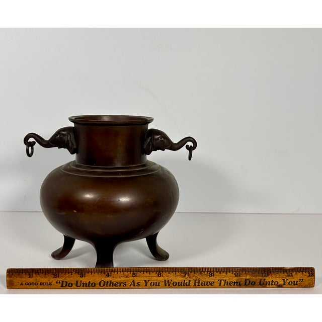 Japanese Seizan Bronze Elephant Censer For Sale - Image 12 of 13
