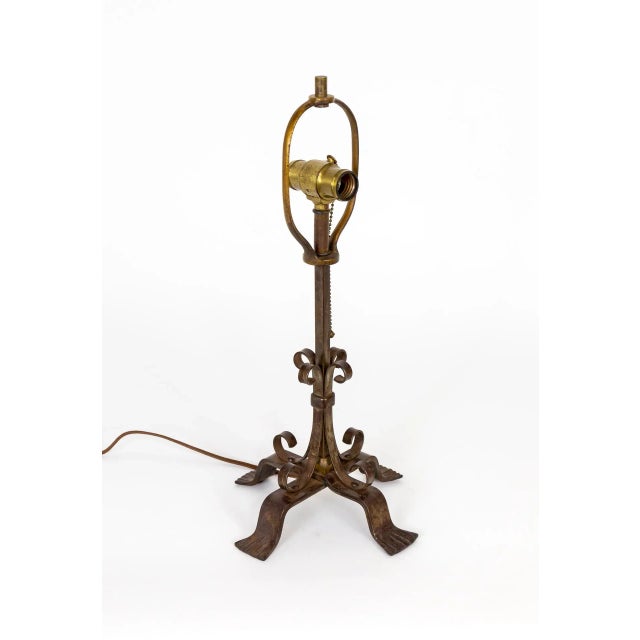 Early 20th Century Wrought Iron Table Lamp For Sale - Image 4 of 10
