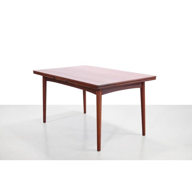 Mid-Century Modern Vintage Extendable Teak Rectangular Dining Table, 1960s For Sale - Image 3 of 6