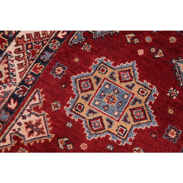 Rustic Kazak Red/Beige Wool Runner Rug- 2'7''x9'6'' For Sale In New York - Image 6 of 10