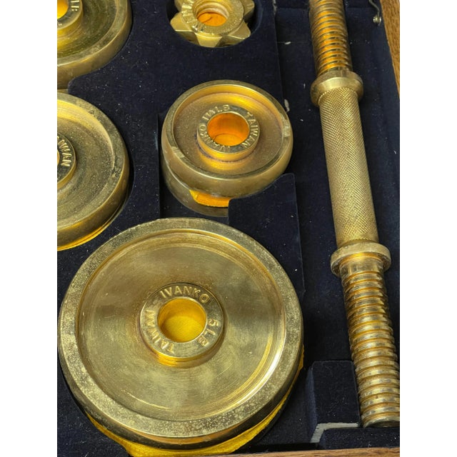 Metal 1980’s Ivanko 22 Karat Gold Plated Weight Set For Sale - Image 7 of 13
