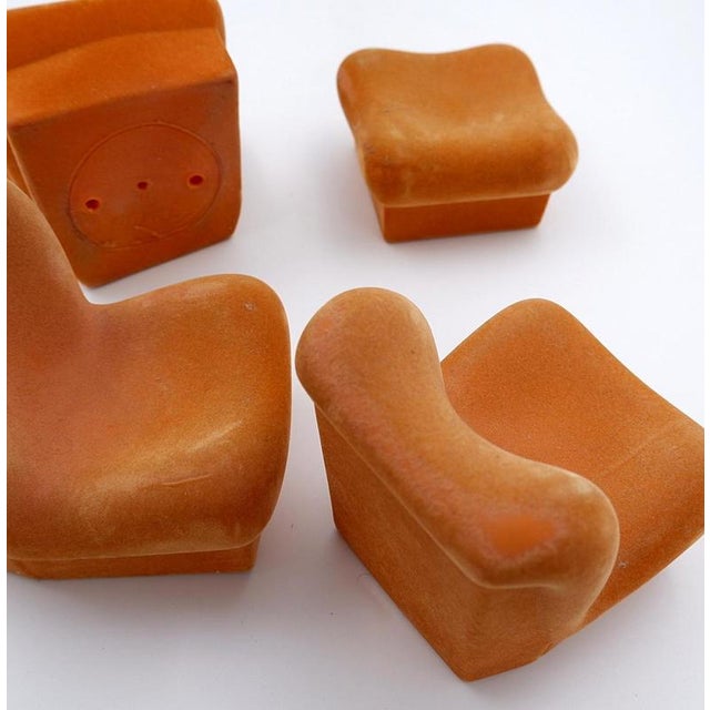 Textile Mini Doll Furga Chairs and Ottoman for Lucia Furniture, Italy, 1960s, Set of 4 For Sale - Image 7 of 9